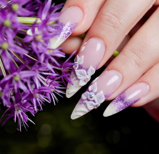 Long nails manicure