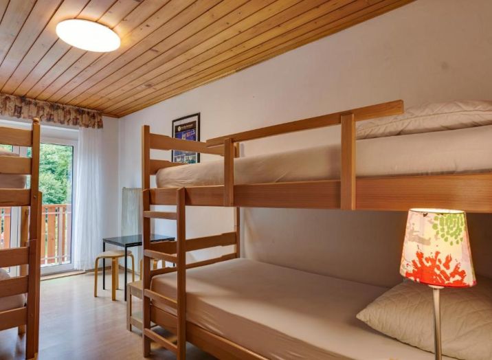 dorm room with bunks