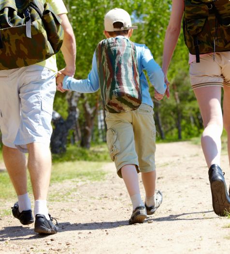 Family hiking