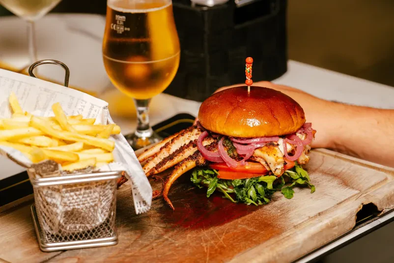 Seafood, burgers and Mediterranean-inspired dishes