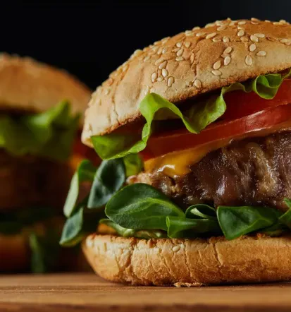 Burgers and drinks