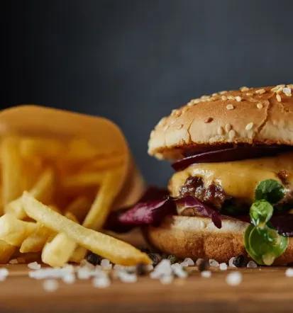 Burgers and drinks