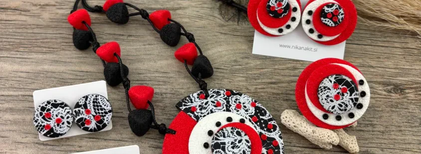 Handgefertigter Schmuck aus Polymerton Slowenien